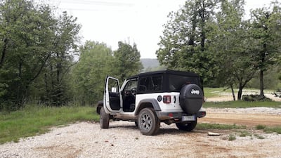 A Jeep sits idle before the test begins.