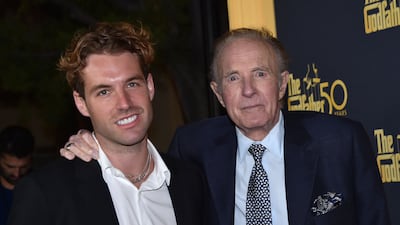 Caan and son James Caan Jr at Paramount Theatre in Hollywood, California, this year. AFP