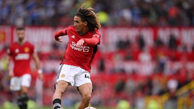 Hannibal Mejbri of Manchester United scores his side's goal. Getty