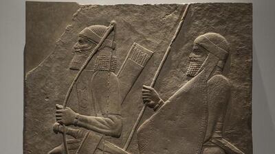 'Assyrian Relief' gypsum, 700 - 695 BCE, Nineveh, Iraq. Mona Al-Marzooqi / The National