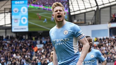 Kevin de Bruyne celebrates his goal. EPA