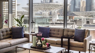 The living room of the three bedroom apartment. Leslie Pableo for The National