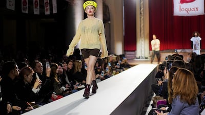 Rose McGowan at the Vivienne Westwood catwalk show at London Fashion Week. Reuters