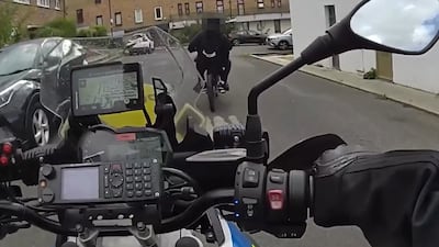 A police officer on a Sur-Ron bike chases a suspect in London. Metropolitan Police