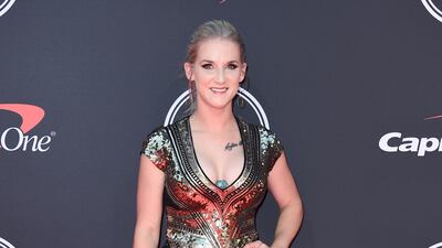 Kirstie Ennis arrives at the Espy Awards on Wednesday, July 10, 2019, at the Microsoft Theatre in Los Angeles. AP
