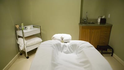 A special massage bed for pregnant women. David Brabyn / Corbis