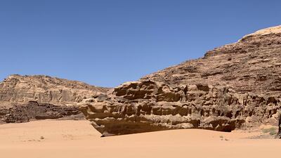 A rock formation nicknamed Titanic for its boat-like appearance.