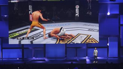 A presentation for EA Sports UFC is given at the Electronic Arts (EA) World Premiere: E3 2014 Preview. David McNew / Reuters