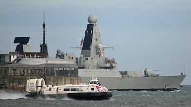 UK destroyer HMS Dragon leaves HM Portsmouth, southern England, on March 10, for the Eastern Mediterranean. AFP