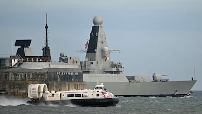 UK destroyer HMS Dragon leaves HM Portsmouth, southern England, on March 10, for the Eastern Mediterranean. AFP