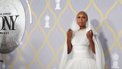 Cynthia Erivo in Giambattista Valli haute couture. EPA