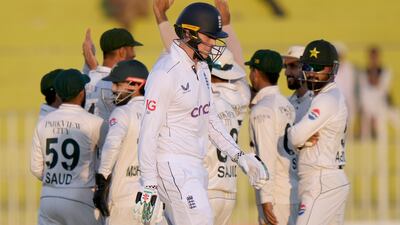 England's Zak Crawley after he was dismissed lbw for two runs. AP