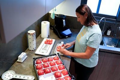 Samiha Belmans, a Dubai resident who bought tomatoes from Yassine Azzouni, known as the Tomato Man, and shared his story with community groups. Ahmed Ramzan / The National