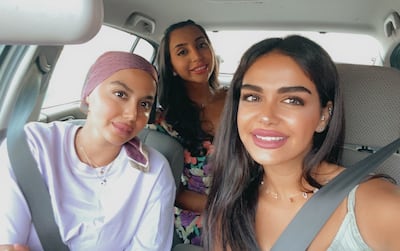 Rahaf Kalthoum, right, and her sister Rania during Rania's cancer treatment. Photo: Rahaf Kalthoum.