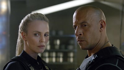 4) Charlize Theron and Vin Diesel in The Fate of the Furious. The film reached the $1 billion mark in 19 days. Courtesy Universal Pictures via AP