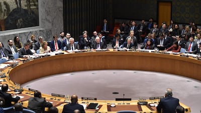 A UN Security Council meeting in April at the United Nations Headquarters in New York. AFP