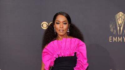 Angela Bassett in body-hugging Greta Constantine dress. AP