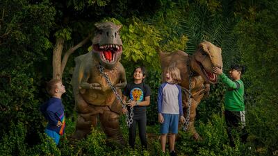 Catch the dinosaur parade at Dubai Parks and Resorts on Thursday. Photo: Dubai Parks and Resorts