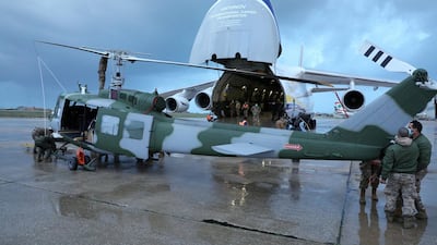 Huey helicopters provided by the US. Courtesy Lebanese Army