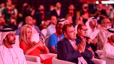 Audience members at the Fifa World Cup Trophy Tour at Coca Cola Arena, Dubai.