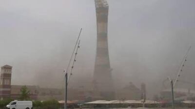 Smoke rises from the fire at Villagio Mall in the Qatari capital. Children at the mall’s Gympanzee nursery were trapped in the blaze.