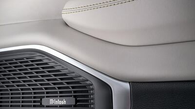 Jeep offers an industry-first McIntosh 1,375-watt premium audio system featuring 23 speakers, including a 12-inch subwoofer with 3D Surround System