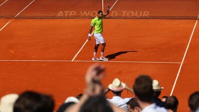 Jo-Wilfried Tsonga of France celebrates defeating Fabio Fognini of Italy during day five of the ATP Monte Carlo Rolex Masters Tennis at Monte-Carlo Sporting Club on April 17, 2014 in Monte-Carlo, Monaco. Julian Finney/Getty Images