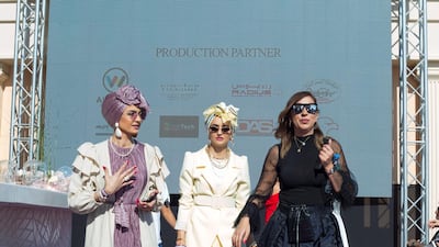 DUBAI, UNITED ARAB EMIRATES -Fashionistas waiting for the show at the second day of Dubai Modest Fashion Show at Emerald Palace Kempinski, Dubai. Leslie Pableo for The National for Hafsa Lodi's story