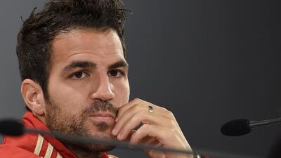 Spain midfielder Cesc Fabregas attends a news conference on June 15, 2014, at CT do Caju in Curitiba during the 2014 Fifa World Cup in Brazil. Lluis Gene / AFP