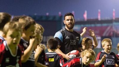 Ryan Crotty practises with Exile juniors. Duncan Chard for The National