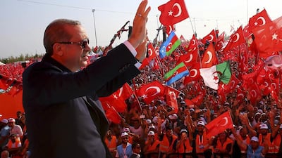 Turkish president Recep Tayyip Erdogan has tried to mend fences with his neighbours. Kyhan Ozer / Turkish Presidential Press Service / AFP