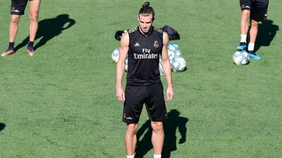 Bale takes part in the training session. AFP