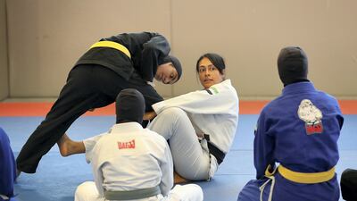 Trainer Rosalind Ferreira trains the women’s national team at Zayed Sports City in Abu Dhabi. Pawan Singh / The National