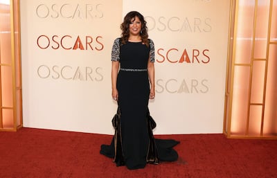 The Voice of Hind Rajab director Kaouther Ben Hania at the Academy Awards on March 15. AFP