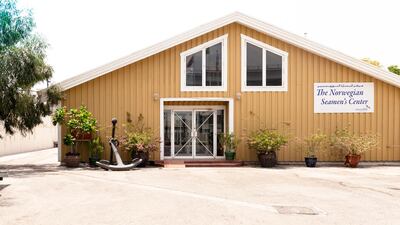 A photo of the Norwegian Seaman's Centre today. Built in 1976, these houses were one of the first wooden structures in the Arabian peninsula. Courtesy of the Norwegian Seamen's Centre