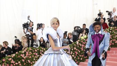Zendaya, in Tommy Hilfiger, and Law Roach arrive at the Met Gala at the Metropolitan Museum of Art in New York, US, on May 6, 2019. EPA