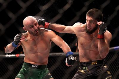 Alex Volkanovski and Islam Makhachev fought at UFC 284 at RAC Arena in Perth, Australia in February. EPA