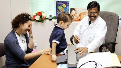 Maha Jovanovic's son, Marko Luciano, is treated by Dr SV Santhosh Kumar, a homeopath in Abu Dhabi. Ms Jovanovic turned to homeopathy after struggling to find a cure for a skin ailment.