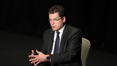 EU commissioner for crisis management Janez Lenarcic during his interview with 'The National' in Dubai. Pawan Singh / The National