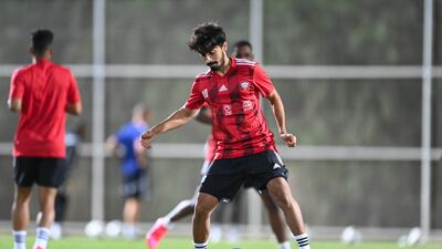 UAE players prepare for the upcoming 2022 World Cup qualifier with Syria.