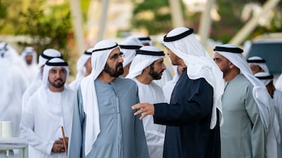 Sheikh Mohamed speaks with Sheikh Mohammed bin Rashid