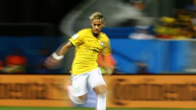 Neymar dribbles the ball during Brazil's 4-1 win over Cameroon on Monday night at the 2014 World Cup in Brasilia, Brazil. Dominic Ebenbichler / Reuters / June 23, 2014