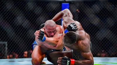 Francis Ngannou and Ciryl Gane compete during UFC 270. USA TODAY Sports