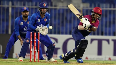 UAE batter Ethan D'Souza during the tri-series against Afghanistan in Sharjah. Chris Whiteoak / The National