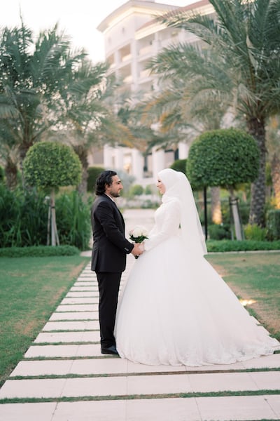 Sally Attar and Aoun Assaad got married online followed by a photoshoot at Waldorf Astoria Hotel in Dubai