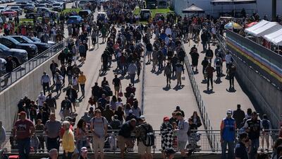 Fans enter the Indianapolis Motor Speedway prior to the Indianapolis 500. AFP