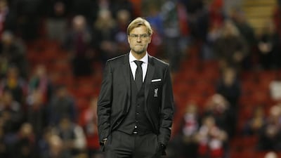 Liverpool manager Jurgen Klopp shown on Thursday night before the team's draw against Rubin Kazan in the Europa League at Anfield. Carl Recine / Action Images / Reuters / October 22, 2015