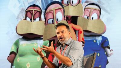 Mohammed Saeed Harib, creator of 'Freej', the first Emirati cartoon series during the session on ‘Nostalgia Culture’.