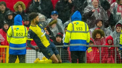 Bournemouth's Philip Billing celebrates after scoring. AP