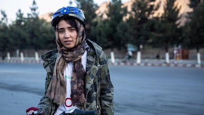 Mahno Sadat, 17, a freestyle biker who joined the Peace on Wheels initiative. Stefanie Glinksi for The National